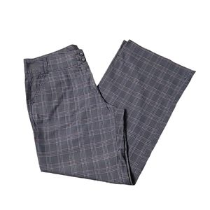New York & Company Wide Leg Grey Purple Plaid Dress Pants, Size 12